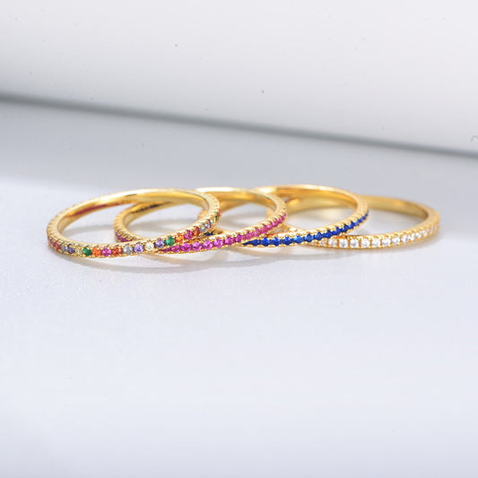 18K Gold Plated Colorful Eternity Ring