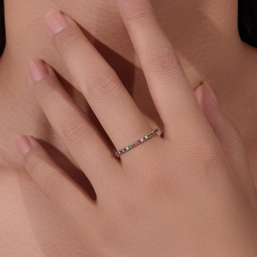 18K Gold Plated Colorful Eternity Ring