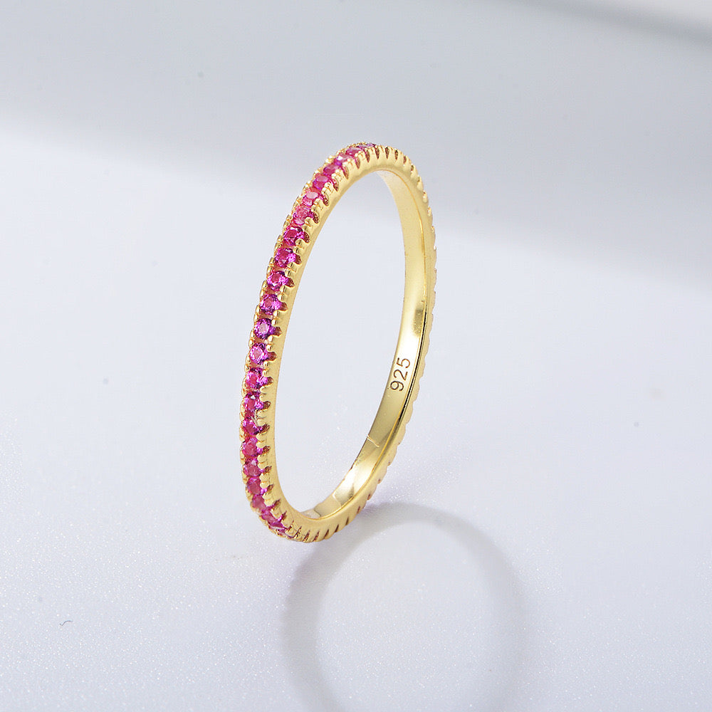 18K Gold Plated Colorful Eternity Ring