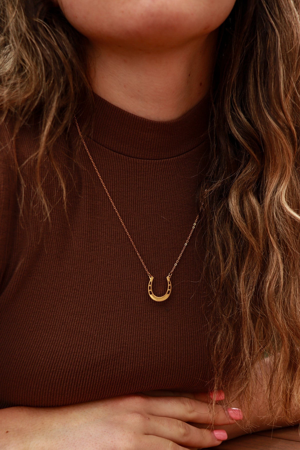 18" Engravable Stainless Steel Horseshoe Necklace