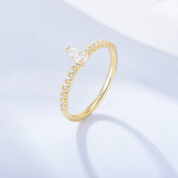 Sterling Silver Pear Cut Cubic Zirconia Ring