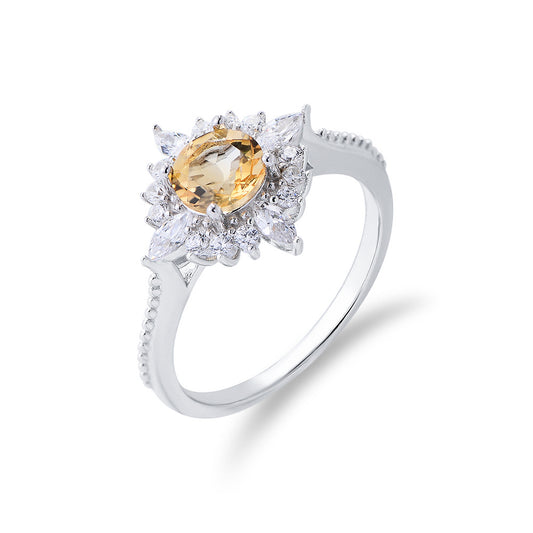Sterling Silver Natural Citrine Ring