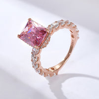 Rose Gold Plated Sterling Silver 8x10mm Engagement Ring