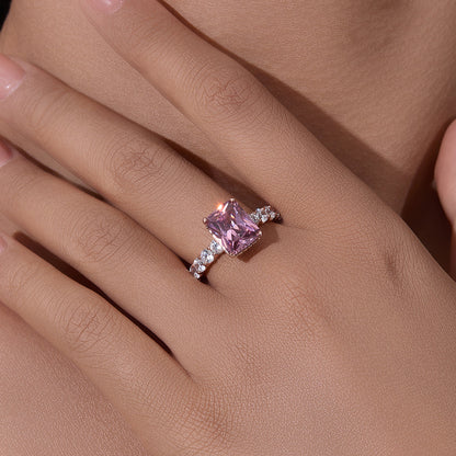 Rose Gold Plated Sterling Silver 8x10mm Engagement Ring