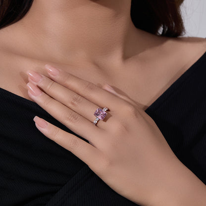 Rose Gold Plated Sterling Silver 8x10mm Engagement Ring