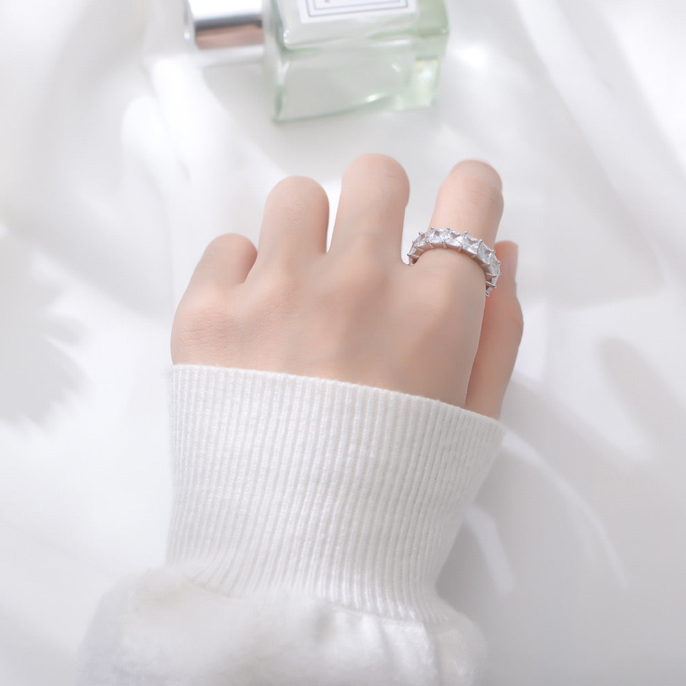 Cubic Zirconia Eternity Wedding Band Ring