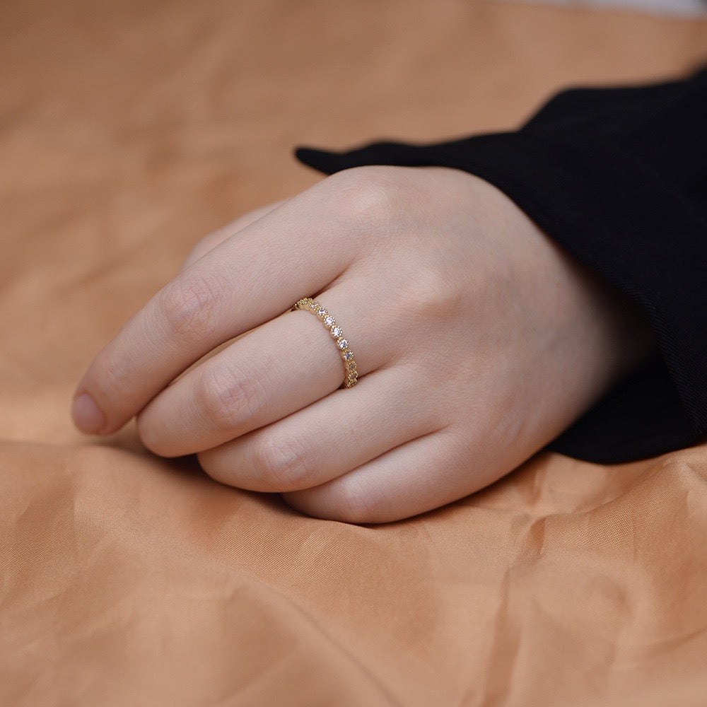 Sterling Silver Bezel Cubic Zirconia Eternity Ring