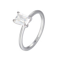 Emerald Cut Moissanite Solitaire Ring