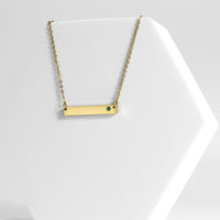18K Gold Stainless Steel Bar Birthstone Necklace