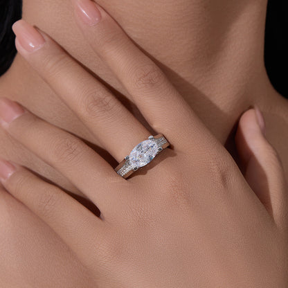 Sterling Silver Oval Wedding Ring