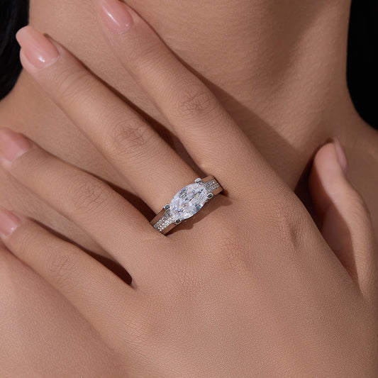 Sterling Silver Oval Wedding Ring