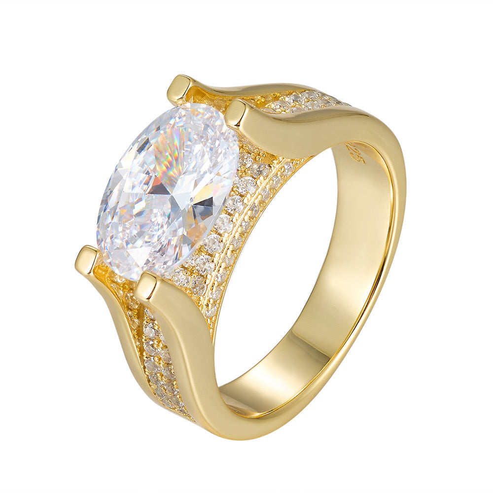 Sterling Silver Oval Wedding Ring