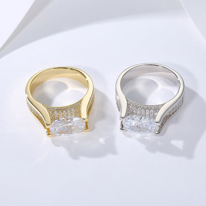 Sterling Silver Oval Wedding Ring