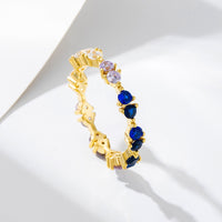 Sterling Silver Created Blue Sapphire Eternity Ring