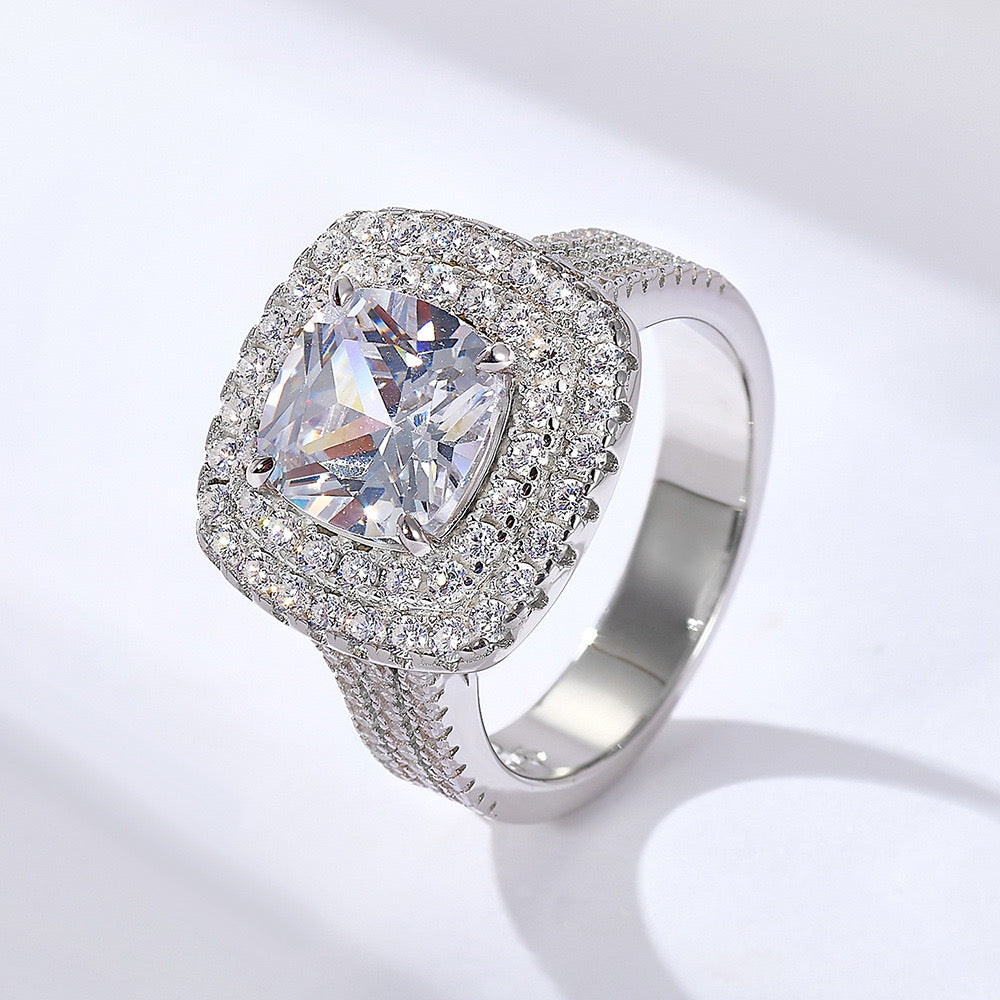 Sterling Silver Timeless Wedding Ring with Cubic Zirconia