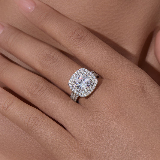 Sterling Silver Timeless Wedding Ring with Cubic Zirconia