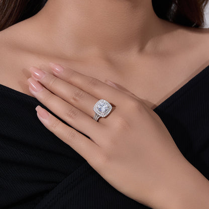 Sterling Silver Timeless Wedding Ring with Cubic Zirconia