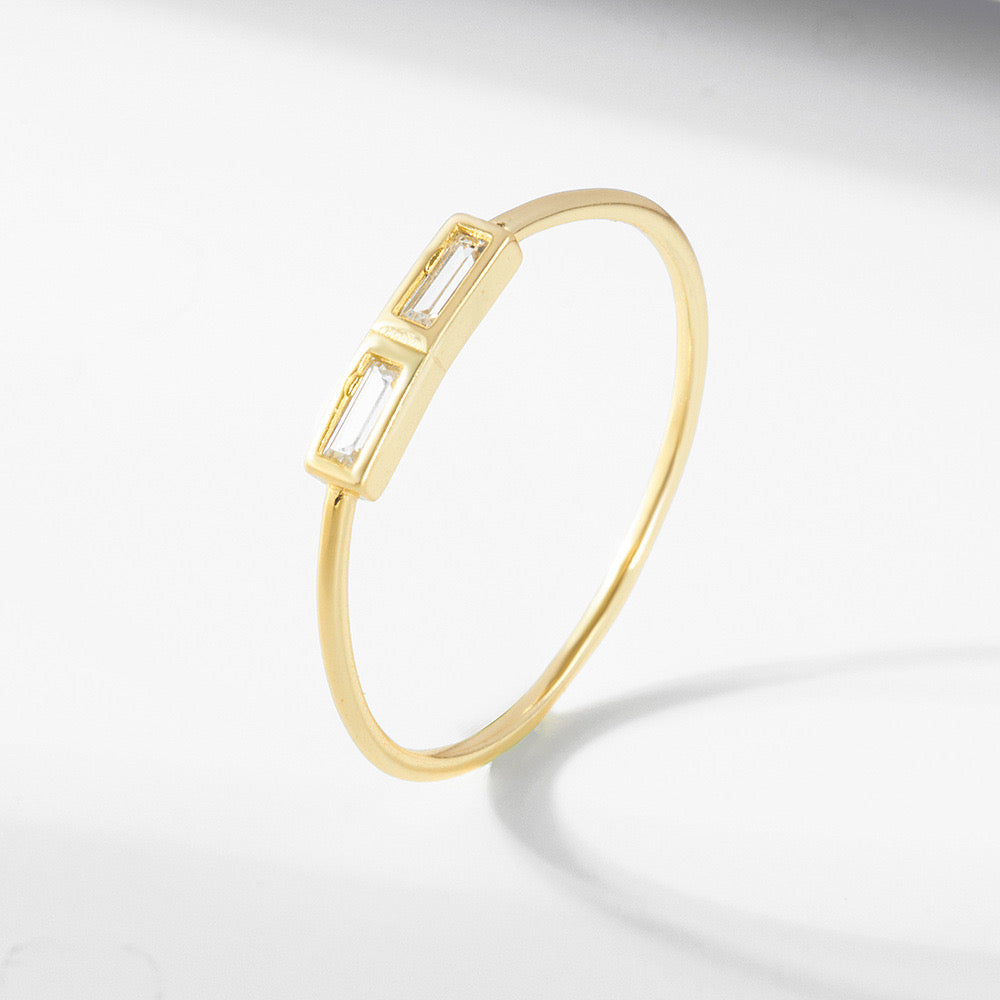 Sterling Silver Baguette Ring - Size 5