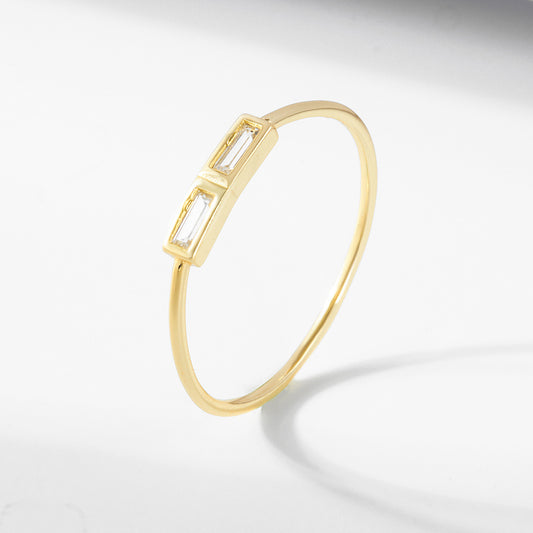 Sterling Silver Baguette Ring - Size 5