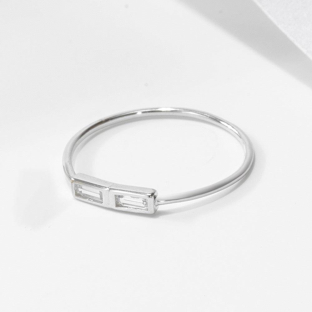 Sterling Silver Baguette Ring - Size 5