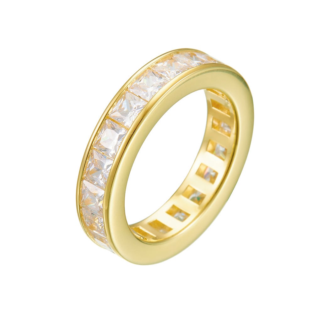 Gold Plated Engagement Eternity Band Ring