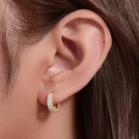 Gold Plated Sterling Silver Cubic Zirconia Hoop Earrings