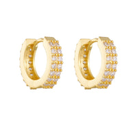 Gold Plated Sterling Silver Cubic Zirconia Hoop Earrings