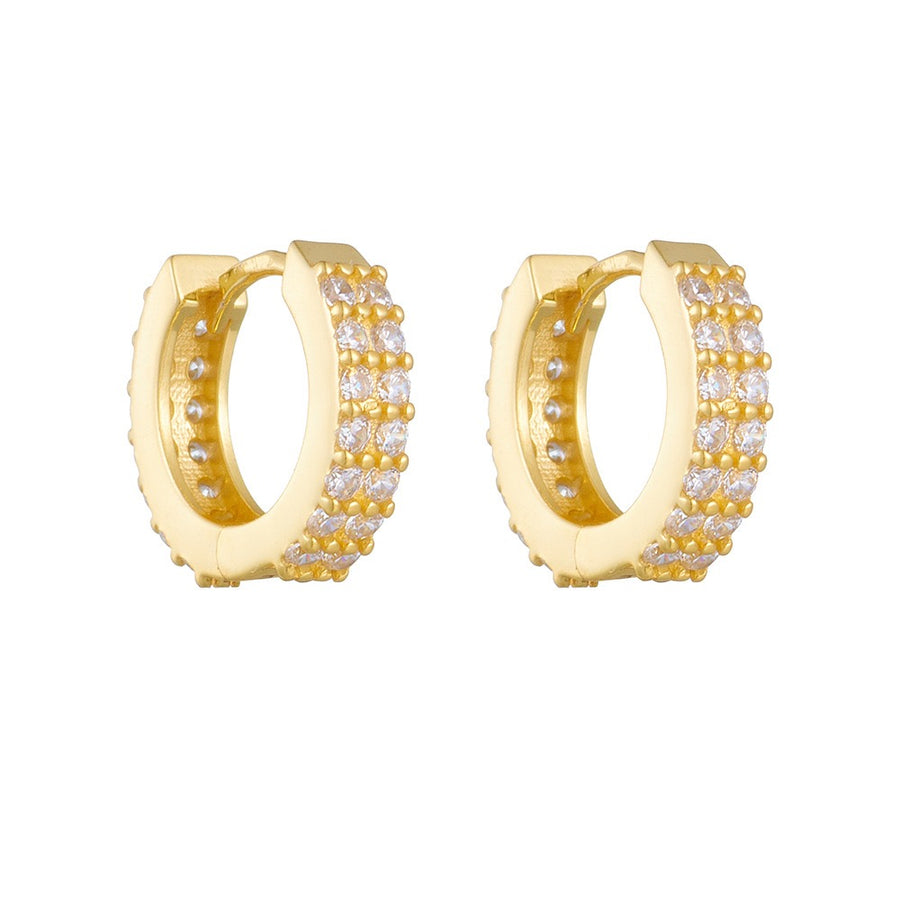 Gold Plated Sterling Silver Cubic Zirconia Hoop Earrings