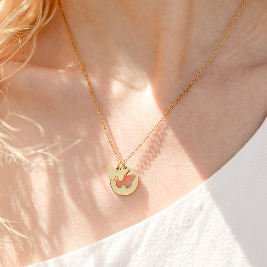 18K Gold PVD Butterfly Cutout Necklace