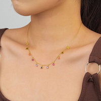 Colorful Tassel Necklace in Sterling Silver
