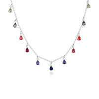 Colorful Tassel Necklace in Sterling Silver