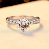 Classic Facets High-Carbon Crystal Sterling Silver Ring