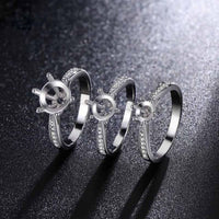 Classic Facets High-Carbon Crystal Sterling Silver Ring