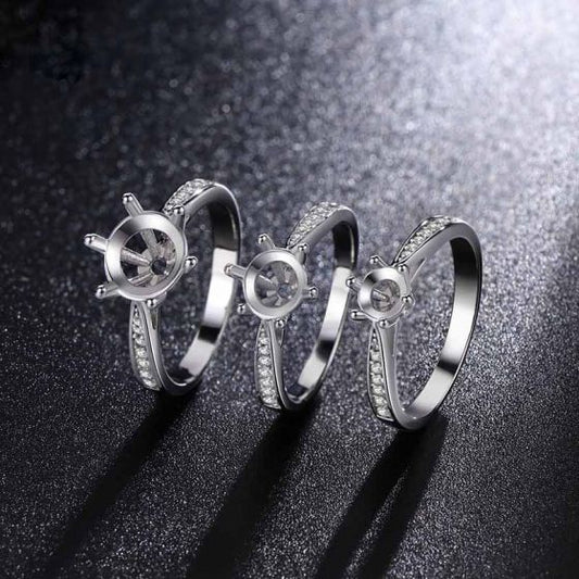 Classic Facets High-Carbon CZ Sterling Silver Ring