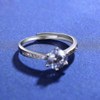 Classic Facets High-Carbon Crystal Sterling Silver Ring