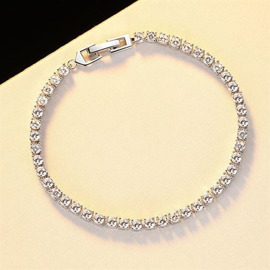 Elegant Cubic Zirconia 925 Sterling Silver Bracelet