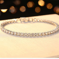 Elegant Cubic Zirconia 925 Sterling Silver Bracelet