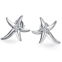 Starfish Cubic Zirconia Sterling Silver Earrings