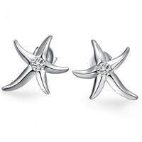 Starfish Cubic Zirconia Sterling Silver Earrings