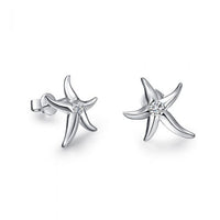 Starfish Cubic Zirconia Sterling Silver Earrings