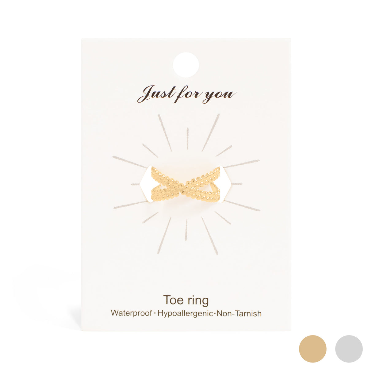 18K Gold PVD Stainless Steel Cross-Over Toe Ring