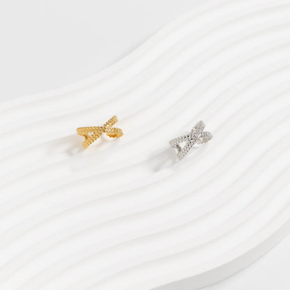 18K Gold PVD Stainless Steel Cross-Over Toe Ring