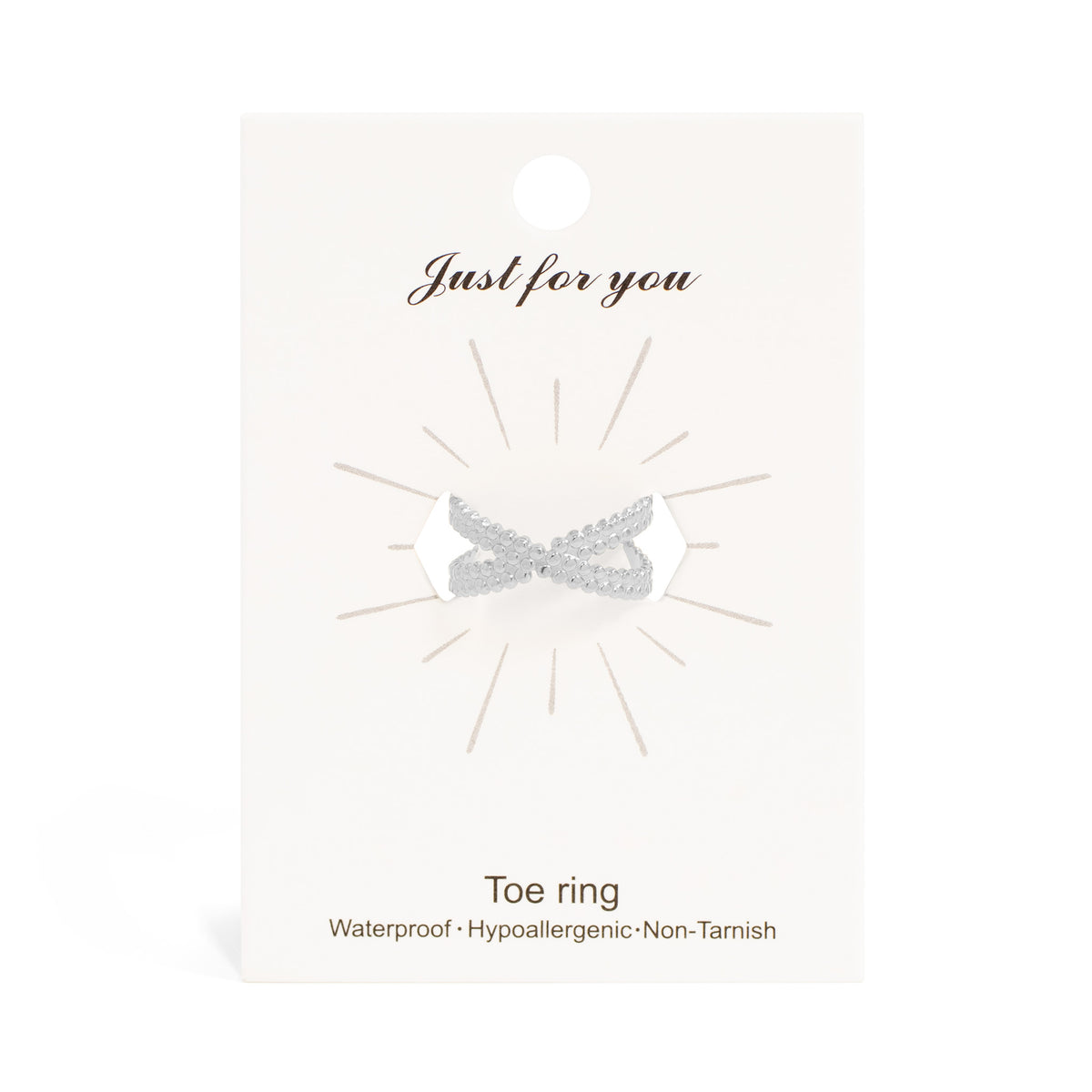 18K Gold PVD Stainless Steel Cross-Over Toe Ring