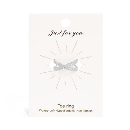 18K Gold PVD Stainless Steel Cross-Over Toe Ring