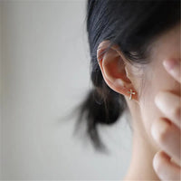 Gold Plated Sterling Silver Simple Cross Stud Earrings