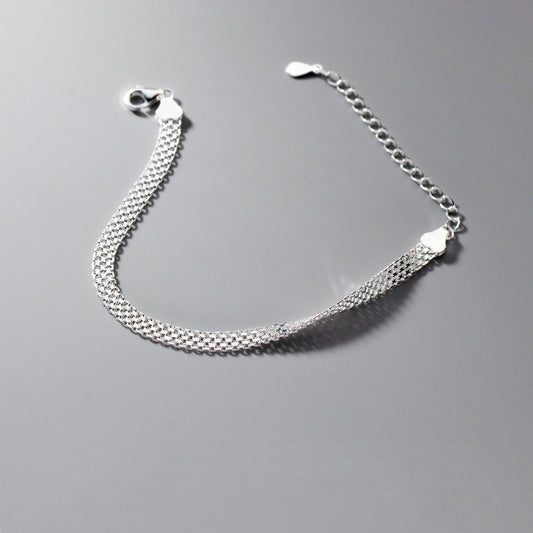 Sterling Silver Linked Chain Soft Bracelet