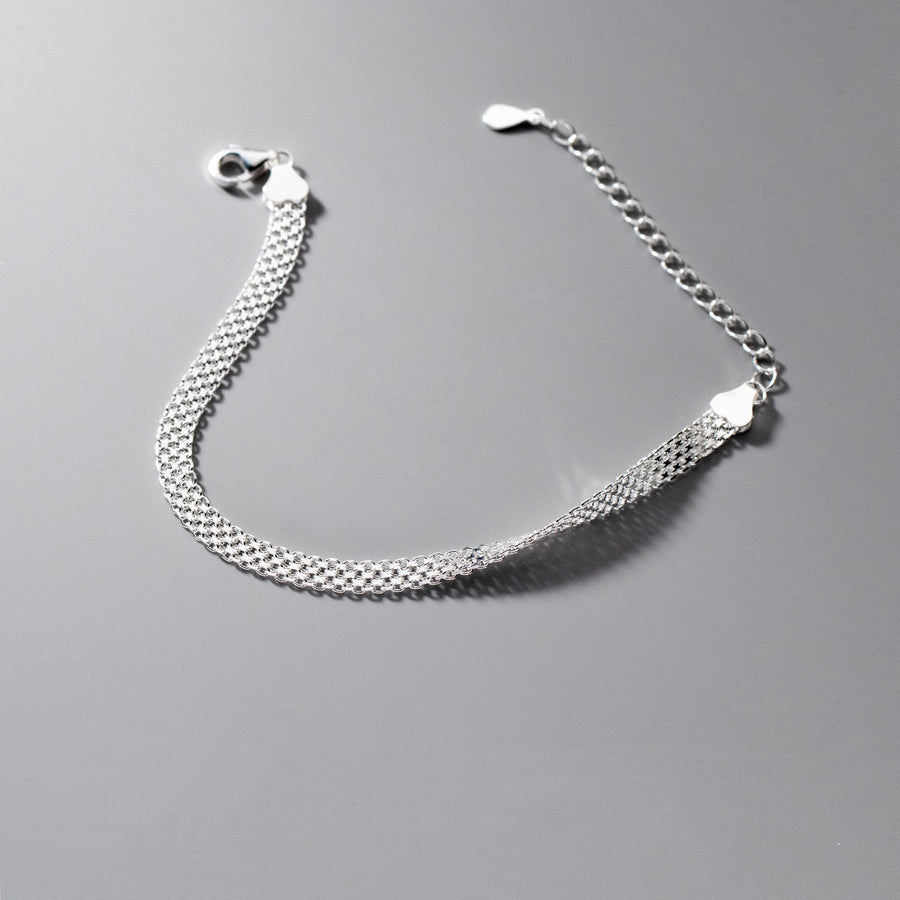 Sterling Silver Linked Chain Soft Bracelet