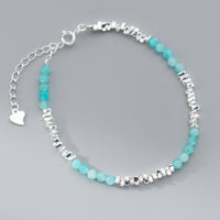 Natural Amazonyte Sterling Silver Bracelet