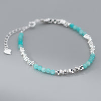 Natural Amazonyte Sterling Silver Bracelet
