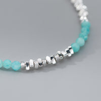 Natural Amazonyte Sterling Silver Bracelet